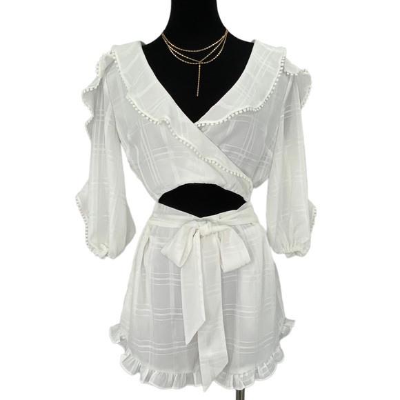 Majorelle White Ruffle Romper B2 - Picture 4 of 14